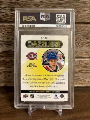 2021 Upper Deck Cole Caufield Dazzlers Blue back