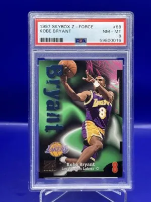 KOBE BRYANT LOS ANGELES LAKERS PSA 8 NM-MT  1997 SKYBOX Z-FORCE front