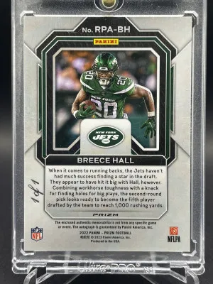 2022 Panini Prizm Rookie Black Finite #RPA-BH Breece Hall RPA 1/1 back