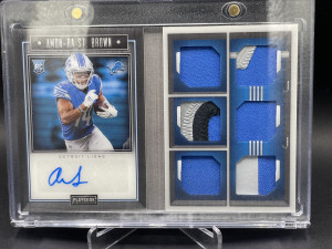 2021 Playbook Lions Amon-Ra St. Brown Rookie Signature Locker RPA #RL-ASB 71/99 front