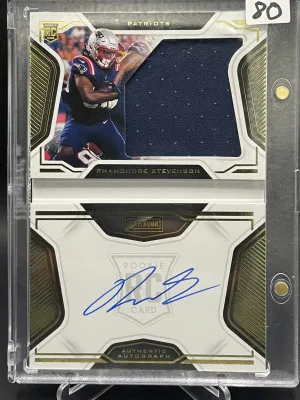 2021 Panini Playbook - Rookie Jersey Autograph Gold #236 Rhamondre Stevenson 61/99 front