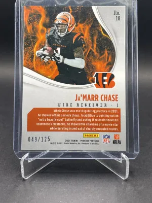 2021 Phoenix Ja’Marr Chase Heat Wave Rookie Card /125 back