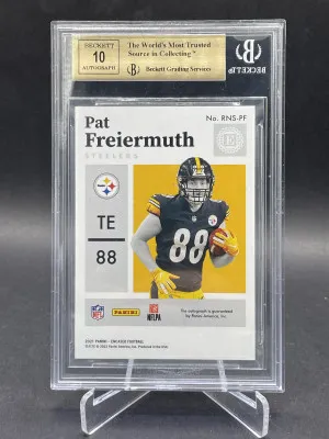 2021 Panini Encased Notable Signatures /50 Pat Freiermuth BGS 9.5 Rookie Auto RC back