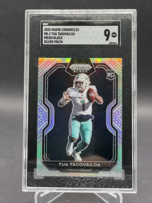 2020 Panini Chronicles Silver Prizm Black Tua Tagovailoa RC Rookie SGC 9 front