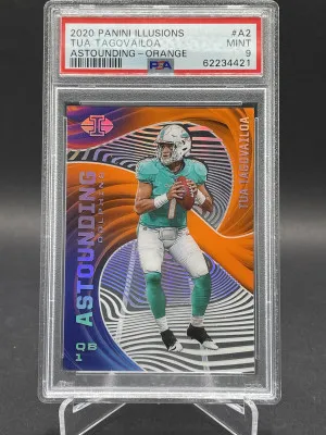 2020 panini illusions tua tagovailoa astounding orange front