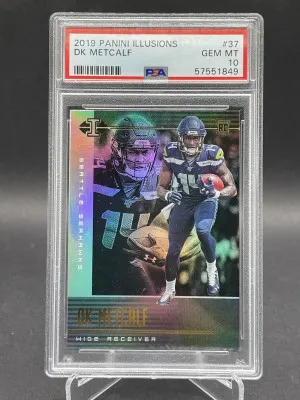 2019 Panini Illusions Retail DK Metcalf RC Card #37 PSA 10 GEM MT front