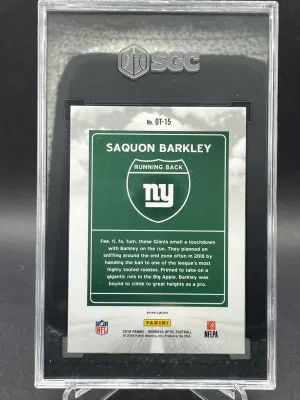2018 Panini Donruss Optic #DT15 Saquon Barkley Downtown Rookie PSA 9 back