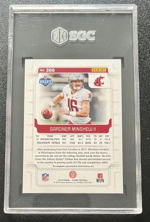 2019 Panini Score Gardner Minshew II Auto back