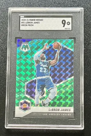 2020 Panini Mosaic Lebron James Green Prizm front