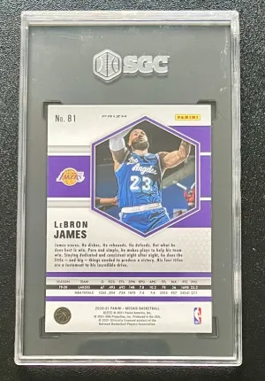 2020 Panini Mosaic Lebron James Green Prizm back
