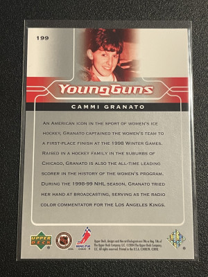2004-05 Upper Deck #199 Cammi Granato Young Guns Legend back
