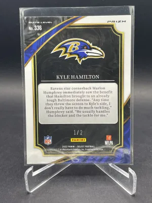 2021 Select Kyle Hamilton RC Green Black Snakeskin Prizm /2 back