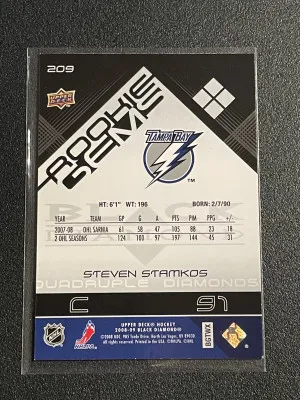 2008 Black Diamond #209 Steven Stamkos Rookie Gems back
