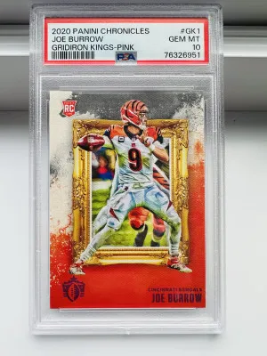 2020 Panini Chronicles Joe Burrow RC Gridiron Kings Pink front
