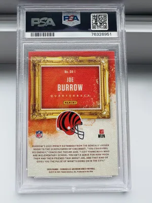 2020 Panini Chronicles Joe Burrow RC Gridiron Kings Pink back