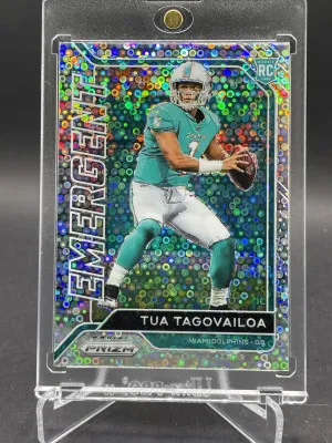 2020 RC Panini Prizm No Huddle Tua Tagovailoa Emergent Silver Disco front
