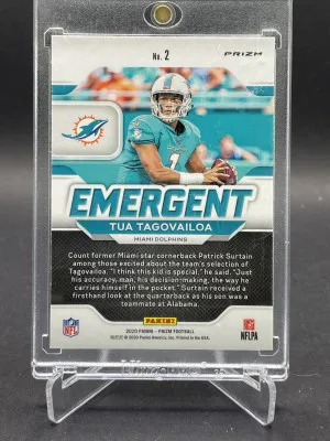 2020 RC Panini Prizm No Huddle Tua Tagovailoa Emergent Silver Disco back