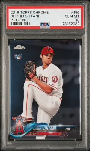 2018 Topps Chrome Shohei Ohtani #150 Pitching PSA 10 front