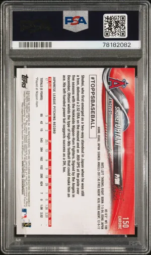 2018 Topps Chrome Shohei Ohtani #150 Pitching PSA 10 back