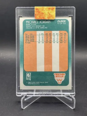 1988 FLEER BASKETBALL NBA #17 MICHAEL JORDAN HOF NM-MINT CHICAGO BULLS back