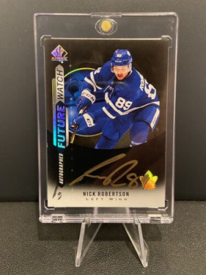 2020-21 SP Authentic Black Future Watch Auto Nick Robertson Toronto Maple Leafs front