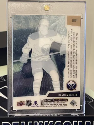 2018-19 Upper Deck Rookie Breakouts /100 Rasmus Dahlin #RB1 Rookie RC back
