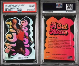 2021 Metal Champ Michael Jordan A Cut Above PSA 8 back