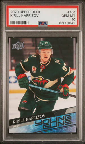 2020-21 Upper Deck Young Guns Kirill Kaprizov #451 PSA 10 Gem Mint front