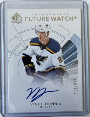 2017-18 Vince Dunn SP Authentic Future Watch Auto #/999 front