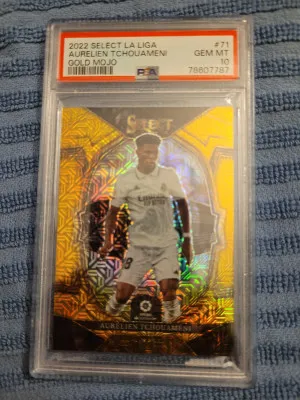 2022 Select La Liga Aurrelien Tchouameni Gold Mojo /10 front