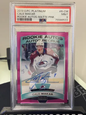 2019-20 OPC Platinum Cale Makar Matte Pink Auto /99 #R-CM front