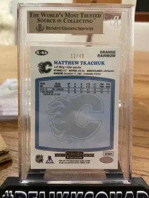 2016-17 OPC Platinum Retro Orange Rainbow /49 Matthew Tkachuk BGS 9.5 READ back