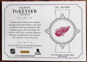 2013-14 Panini Dominion Mammoth Patch /10, Danny DeKeyser back
