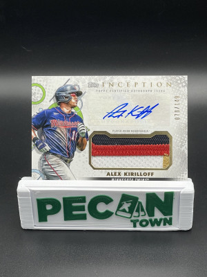 2022 Topps Inception Alex Kirilloff Patch Auto /149 front