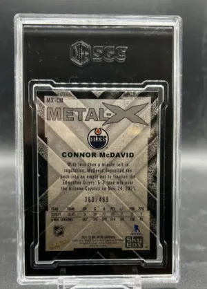 🔥🏒2021-22 Skybox Metal Universe Metal X /499 Connor McDavid SGC 8.5🏒🔥 back