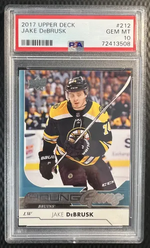 2017-18 UPPER DECK #212 - JAKE DEBRUSK YOUNG GUNS RC PSA 10 front