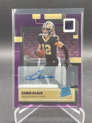 2022 Clearly Donruss CHRIS OLAVE Rated Rookie Signatures Auto Purple /175 front