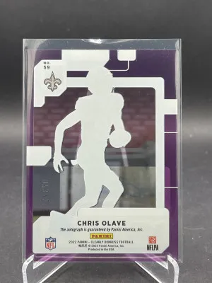 2022 Clearly Donruss CHRIS OLAVE Rated Rookie Signatures Auto Purple /175 back