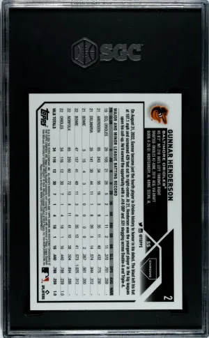 2023 Topps Chrome Gunnar Henderson #2 Xfractor SGC 10 back