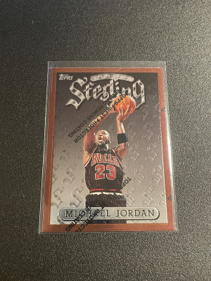 1996 Topps Finest Sterling 50 Michael Jordan S23 Theme w/Protective Coating front