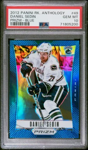 2012-13 Panini Rookie Anthology Prizm Blue #49 Daniel Sedin /25 front