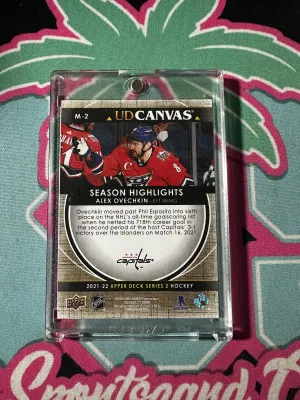 2021-22 Upper Deck Alex Ovechkin Season Highlights Canvas Achievements M-2 SSP back