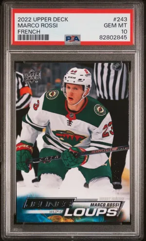 2022-23 UPPER DECK MARCO ROSSI YOUNG GUNS FRENCH PSA 10 GEM MINT front