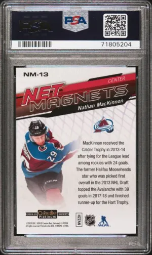 2018-19 O-Pee-Chee Platinum Net Magnets Mosaic #NM-13 Nathan MacKinnon back