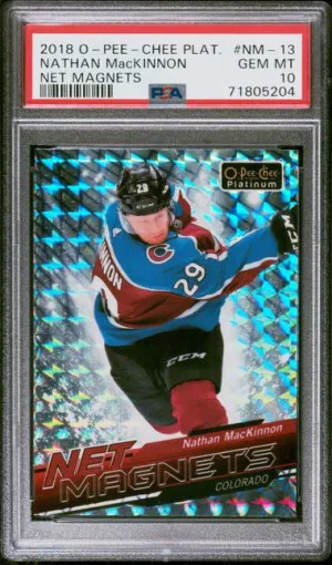 2018-19 O-Pee-Chee Platinum Net Magnets Mosaic #NM-13 Nathan MacKinnon front