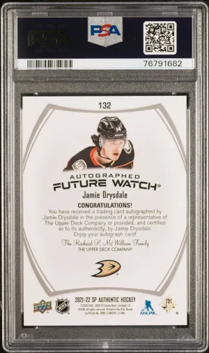 2021 SP Authentic Jamie Drysdale Anaheim Ducks #132 Future Watch Auto PSA 10 back