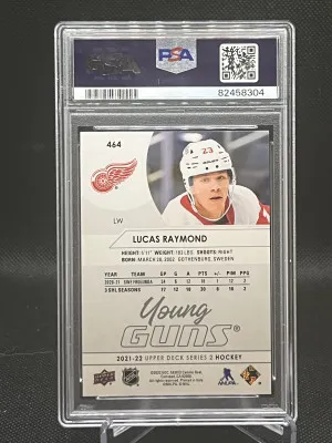 Lucas Raymond Young Guns PSA 10 back