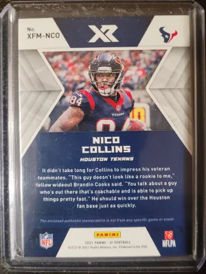 2021 PANINI XR X-FACTOR MATERIALS GOLD NICO COLLINS /10 back
