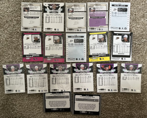 Anaheim Ducks O-Pee-Chee Platinum Set of 13 cards - Ryan Getzlaf, Jamie Drysdale, Trevor Zegras, 2019-20 violet pixels back