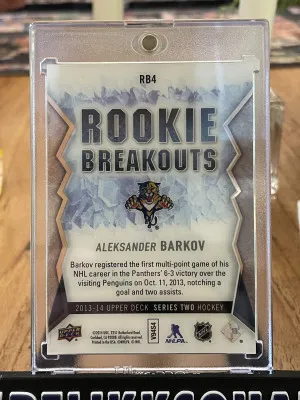2013-14 UPPER DECK ROOKIE BREAKOUTS /100 RB4 ALEKSANDER BARKOV back